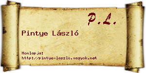 Pintye László névjegykártya